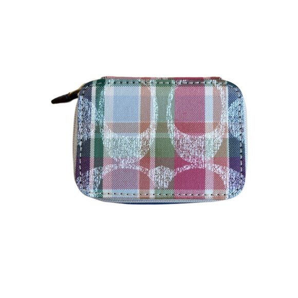 COACH Daisy Madris Triple Pill Case Multicolor Signature C's, Rare Design, Vacay - Picture 1 of 4